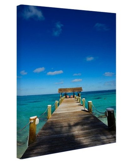 Steiger op de Bahamas Canvas 120x180 cm - Foto print op Canvas schilderij (Wanddecoratie)