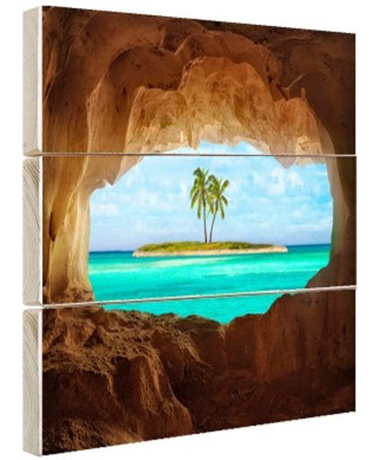 FotoCadeau.nl - Paradijs in het Caribisch gebied Hout 60x40 cm - Foto print op Hout (Wanddecoratie)