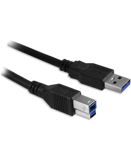 Ewent 3m, USB 3.0-A - USB 3.0-B USB-kabel USB A USB B Mannelijk Zwart