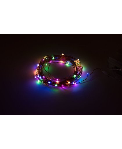 LED Multicolour Feestverlichting Prikkabel, 5 Meter, Waterdicht IP65, Op 3xAA Batterijen