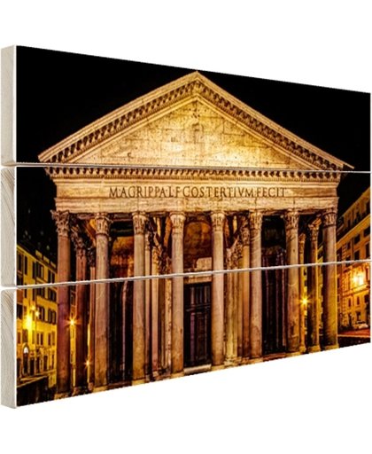 FotoCadeau.nl - Pantheon Rome in de nacht Hout 80x60 cm - Foto print op Hout (Wanddecoratie)