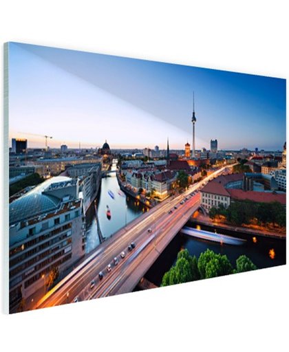 Berlijn stadslandschap met tv-toren Glas 180x120 cm - Foto print op Glas (Plexiglas wanddecoratie)