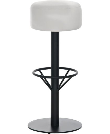 24Designs Barkruk Tessa - Zithoogte 85 cm - Zwart onderstel - Kunstleren zitting - Wit