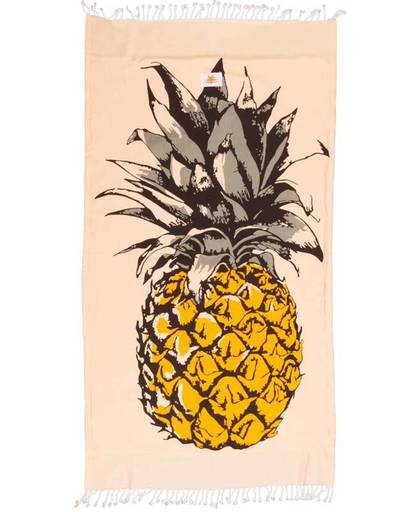 Mycha Ibiza – strandlaken – strandhanddoek – kikoy – ananas – geel – 100% katoen