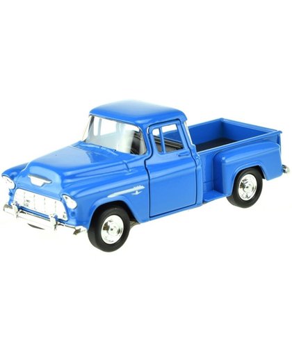 Speelgoed modelauto Chevrolet 1955 Stepside blauw 1:34