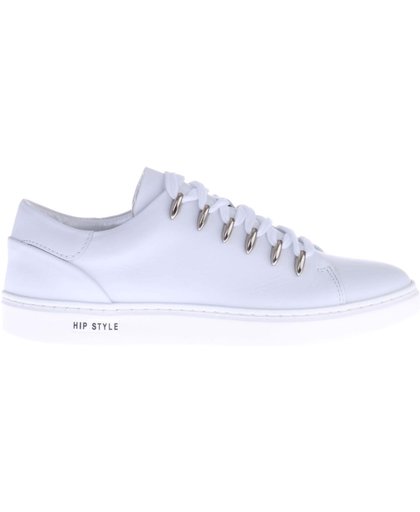 Witte HIP D1254 Sneakers Met Zilveren Ooghaken