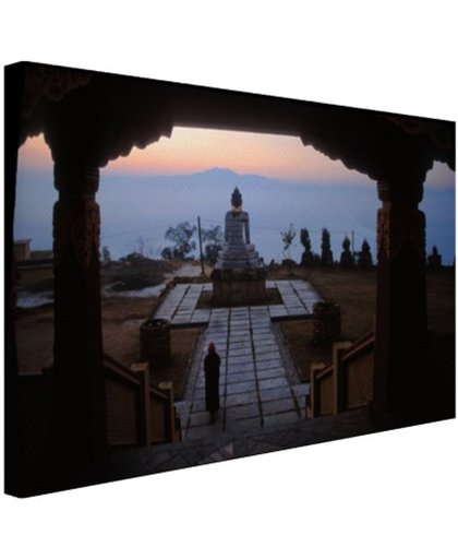 FotoCadeau.nl - Klooster van Osel Ling Nepal Canvas 60x40 cm - Foto print op Canvas schilderij (Wanddecoratie)