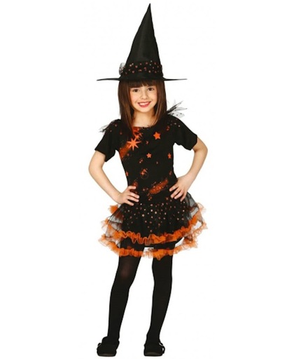Halloween Oranje heksen jurk kinderen 98-104 (3-4 jaar)