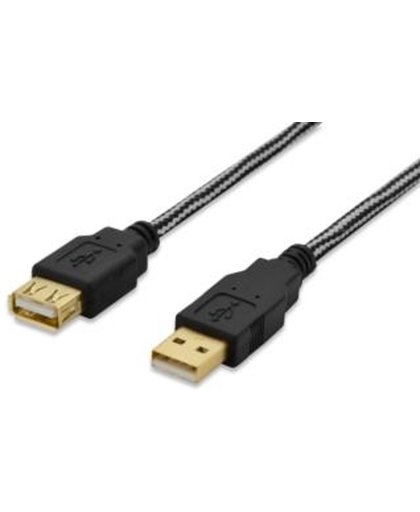 Ednet 84189 USB-kabel 1,8 m USB A Mannelijk Vrouwelijk Zwart