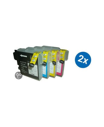 Merkloos - Inktcartridge / Alternatief voor Brother LC 980XL inktcartridge  2 sets Cartridge / Multipack