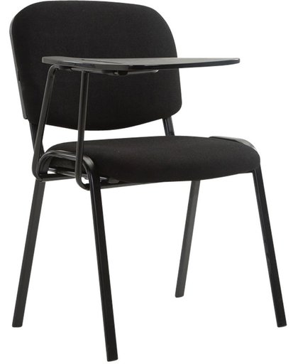 Clp Bezoekersstoel KEN met klaptafel, robuuste vergaderstoel, verkrijgbaar in verschillende kleuren, bekleding van stof, - zwart,