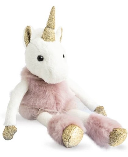 Unicorn knuffel met Glitter pootjes, Eenhoorn knuffel, unicorn knuffel 25 cm, Doudou et Compagnie