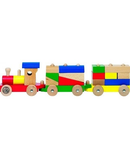 Trein: ROM met 13 blokken L40cm, locomotief + 2 wagens, gela