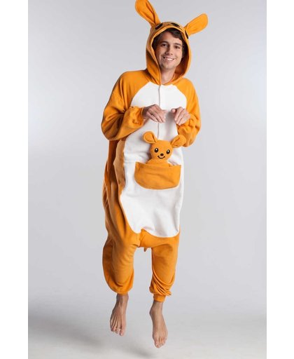 KIMU onesie kangoeroe pak kostuum - maat XL-XXL - kangoeroepak jumpsuit huispak