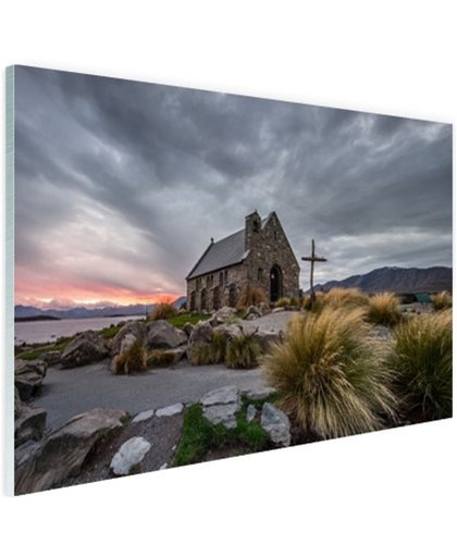 FotoCadeau.nl - Kerk van de Goede Herder Nieuw-Zeeland Glas 90x60 cm - Foto print op Glas (Plexiglas wanddecoratie)