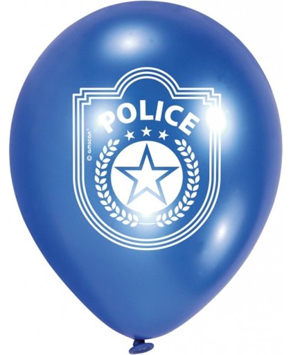 Politie feest ballonnen 12x stuks