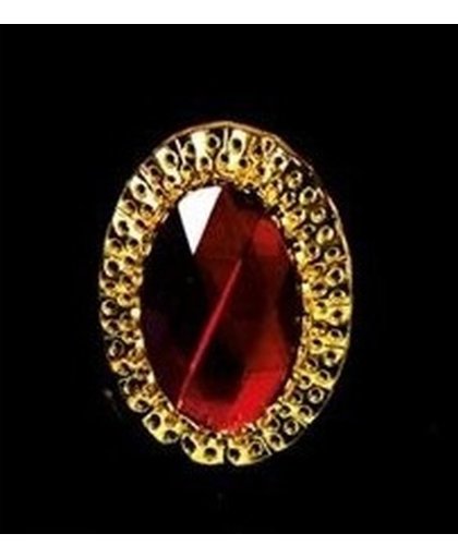 Sinterklaas verkleed ring goud/rood ovaal voor heren