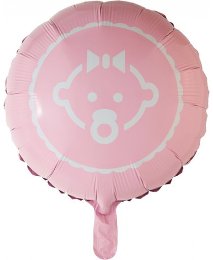 Grote ballon doorsnee 46 cm geboorte roze