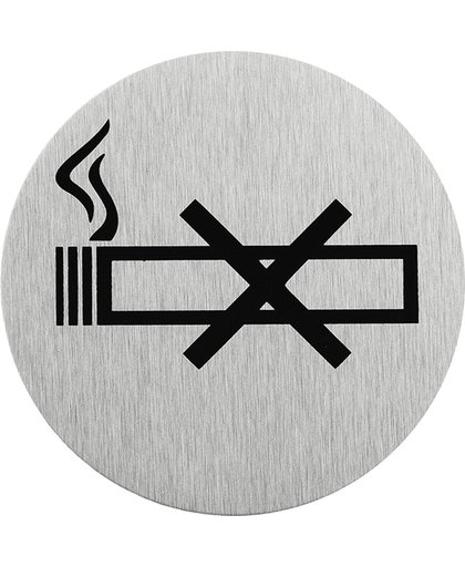 Aluminium deurbordje " pictogram roken verboden " Ø75mm