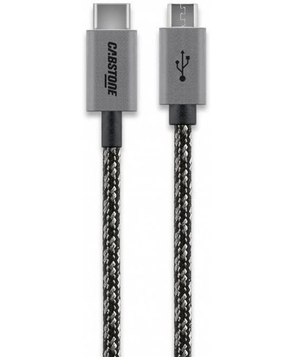 Cabstone 44992 1m USB C Micro-USB B Mannelijk Mannelijk Zwart, Grijs USB-kabel