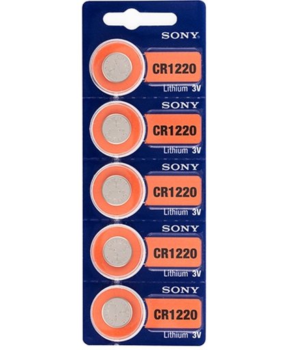 5 Stuks - Sony CR1220 3v lithium knoopcel batterij