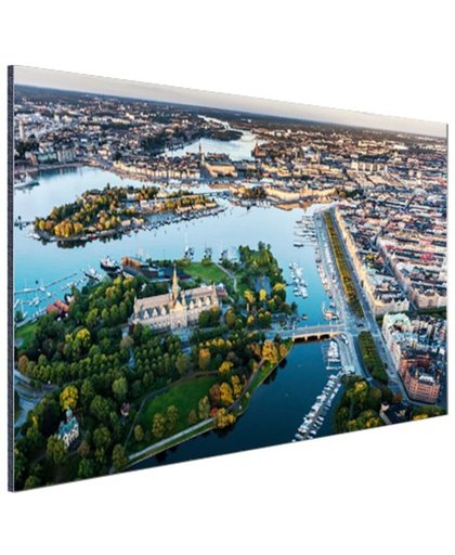 Luchtfoto van Stockholm Aluminium 180x120 cm - Foto print op Aluminium (metaal wanddecoratie)