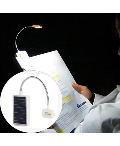 Solar LED leeslampje wit met klem (klemspotje, klemlampje)