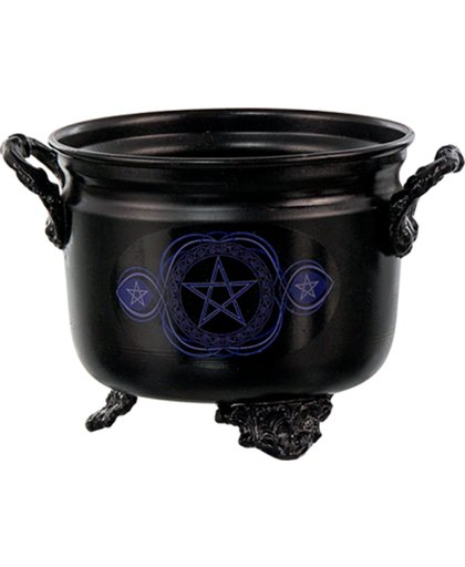 Cauldron (heksenketel) blauw pentagram (10x8 cm)