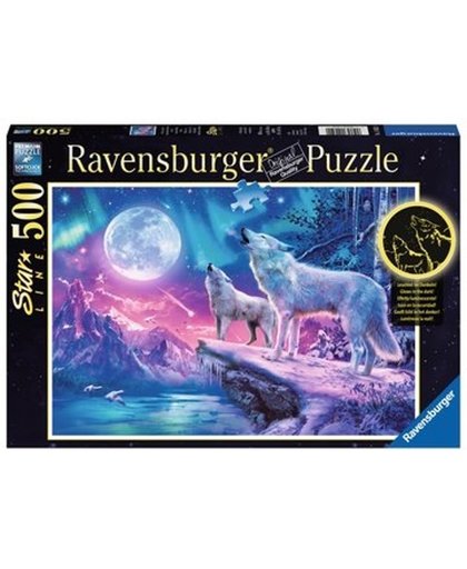 Ravensburger puzzel Wolven in het Noorderlicht - legpuzzel - 500 stukjes