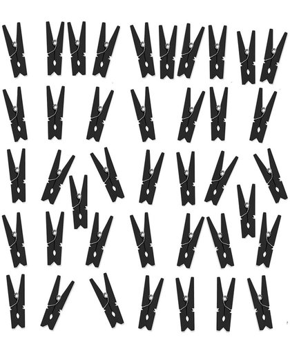 40x Zwarte mini knijpertjes