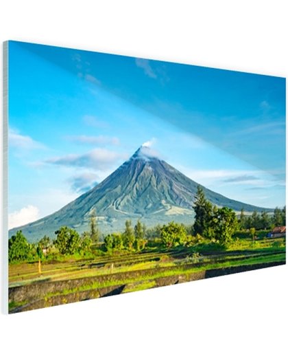Een vulkaan op de Filipijnen Glas 180x120 cm - Foto print op Glas (Plexiglas wanddecoratie)