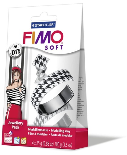 Fimo soft DIY juwelenset "Black & white"