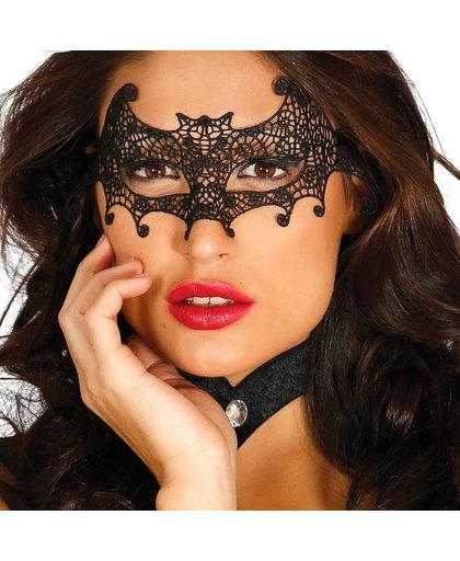 Halloween - Zwart kanten Halloween oogmasker vleermuis voor dames