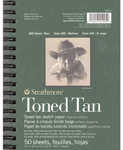 Strathmore tekenblok toned tan 14x21cm