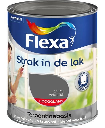 Flexa Strak In De Lak Hoogglans - Antraciet - 0,25 liter