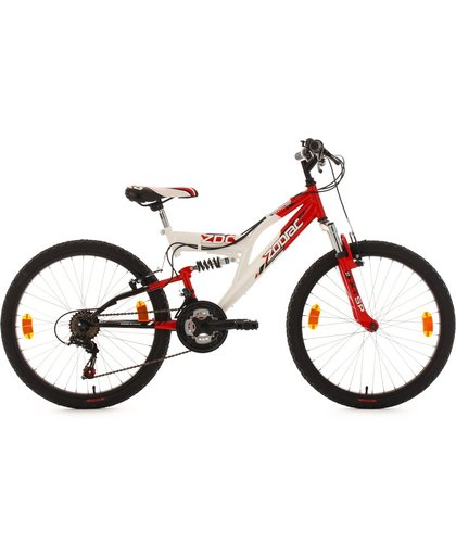 Ks Cycling Mountainbike 24'' kinderfiets Zodiac van KS Cycling, wit-rood, FH 38 cm - 38 cm