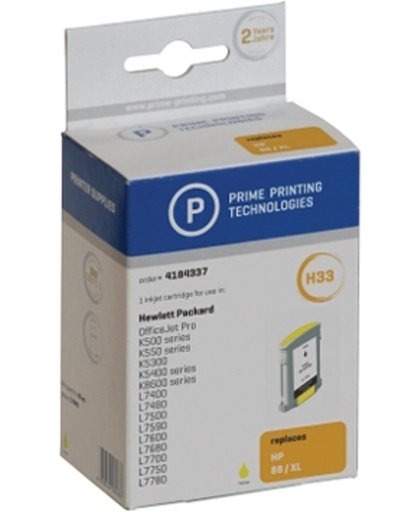 Prime Printing Cartridge Compatible HP HP Officejet Pro K550 yellow Refill 88 XL