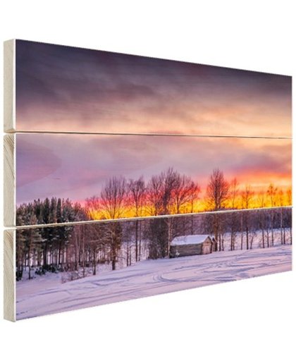 FotoCadeau.nl - Schemering Laagland in Zweden Hout 60x40 cm - Foto print op Hout (Wanddecoratie)