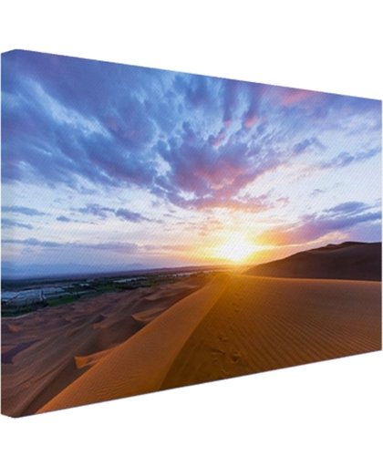 Woestijn tijdens zonsopkomst Canvas 180x120 cm - Foto print op Canvas schilderij (Wanddecoratie)