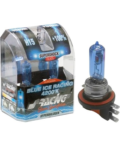Simoni Racing Halogeen Lampen 'Blue Ice Racing' H15 (4200K) 12V/55-15W Set À 2 Stuks ECE-R37