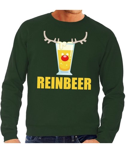 Foute kersttrui / sweater met bierglas Reinbeer groen voor heren - Kersttruien XL (54)