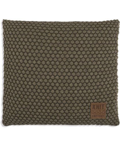 Knit Factory Juul Kussen - Groen / Olive 50 x 50 cm