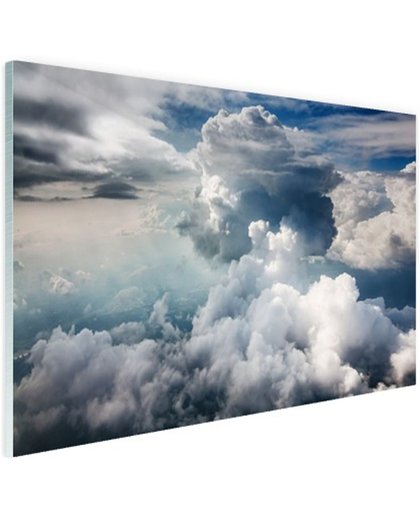 FotoCadeau.nl - Bewolkt Glas 90x60 cm - Foto print op Glas (Plexiglas wanddecoratie)