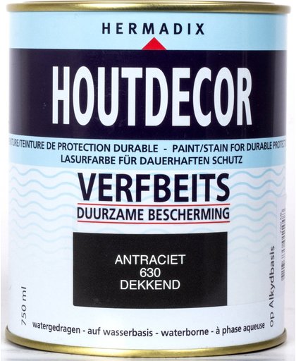 Hermadix Houtdecor verfbeits antraciet 630 750 ml