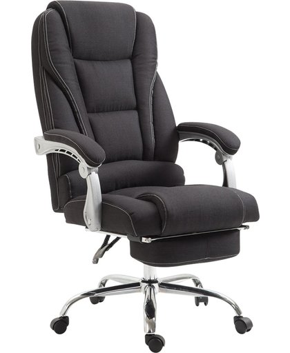 Clp Bureaustoel PACIFIC stof, Max. laadvermogen 150 kg, verstelbare stoel met voetsteun, directiestoel, comfortabel kantoormeubilair, met bekleding van stof, - zwart,