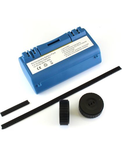 NiMh batterij 4800 mAh voor Scooba (385, 5800, etc) met 2 wieltjes en rubberstrips