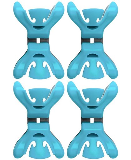 12x Slingers/decoratie ophangen slingerklemmen blauw