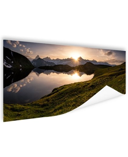 FotoCadeau.nl - De Zwitserse Alpen bij zonsondergang Poster 60x40 cm - Foto print op Poster (wanddecoratie)