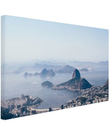 Bergen rondom Rio de Janeiro Canvas 180x120 cm - Foto print op Canvas schilderij (Wanddecoratie)