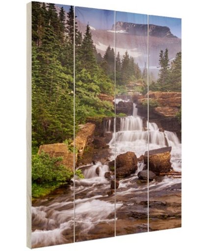 FotoCadeau.nl - Lunch Creek watervallen Amerika Hout 40x60 cm - Foto print op Hout (Wanddecoratie)